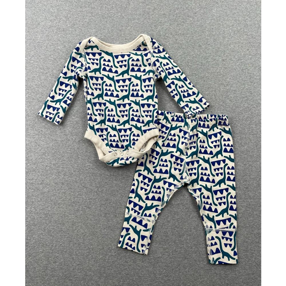 Hanna Andersson 3-6 months Baby Bodysuit & Pants Set Dino Dinosaur Outfit Blue